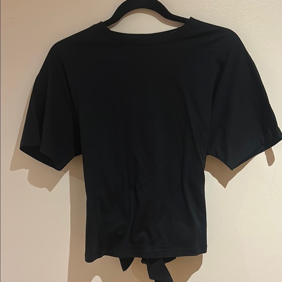 Black Tie-Back Women's Top - Picture 2 of 4